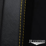 YELLOW STITCH LEATHER GLOVE BOX COVER FITS VW T4 TRANSPORTER CARAVELLE CAMPER