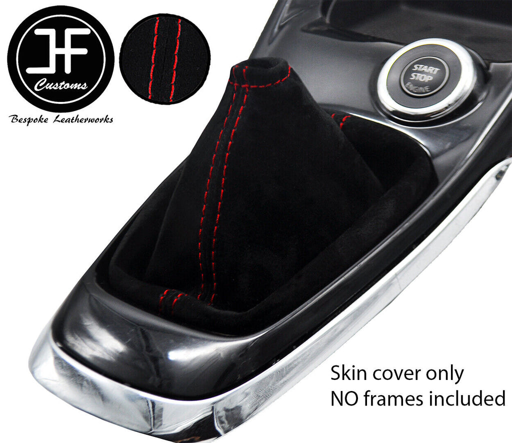 RED STITCH SUEDE MANUAL GEAR GAITER FITS NISSAN PULSAR 2014-2019 CUSTOM NEW
