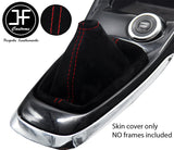 RED STITCH SUEDE MANUAL GEAR GAITER FITS NISSAN PULSAR 2014-2019 CUSTOM NEW