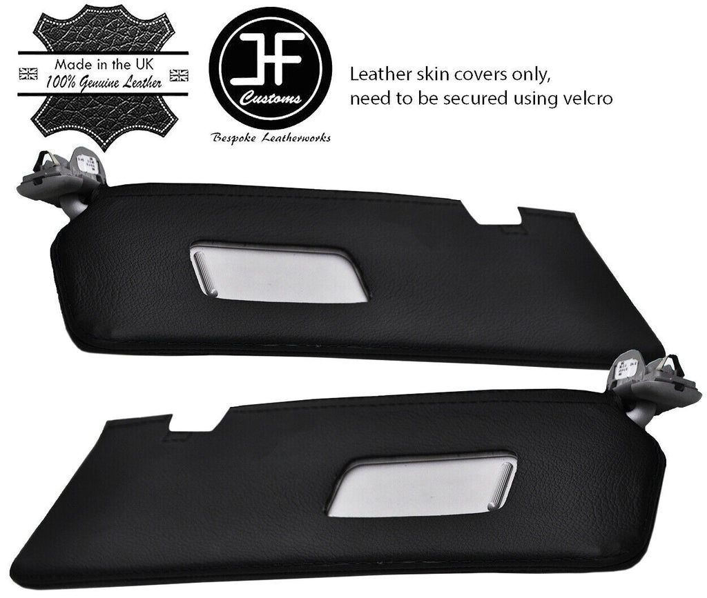 BLACK STITCH 2X SUN VISORS REAL LEATHER COVERS FOR BMW 2 SERIES F22 F23 13-19