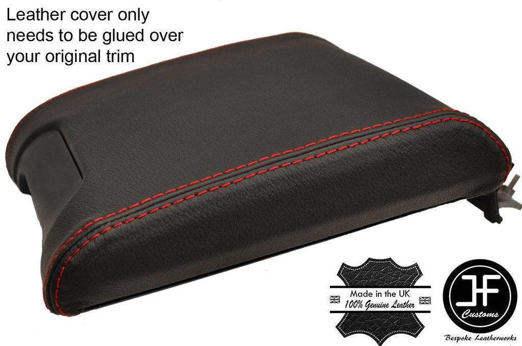 RED STITCHING SLIDING ARMREST REAL LEATHER COVER FITS BMW E39 1996-2003