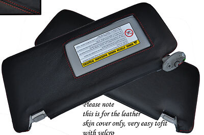 RED STITCHING FITS HONDA CIVIC&CIVIC TYPE R 05-11 2X SUN VISORS REAL LTHR COVERS