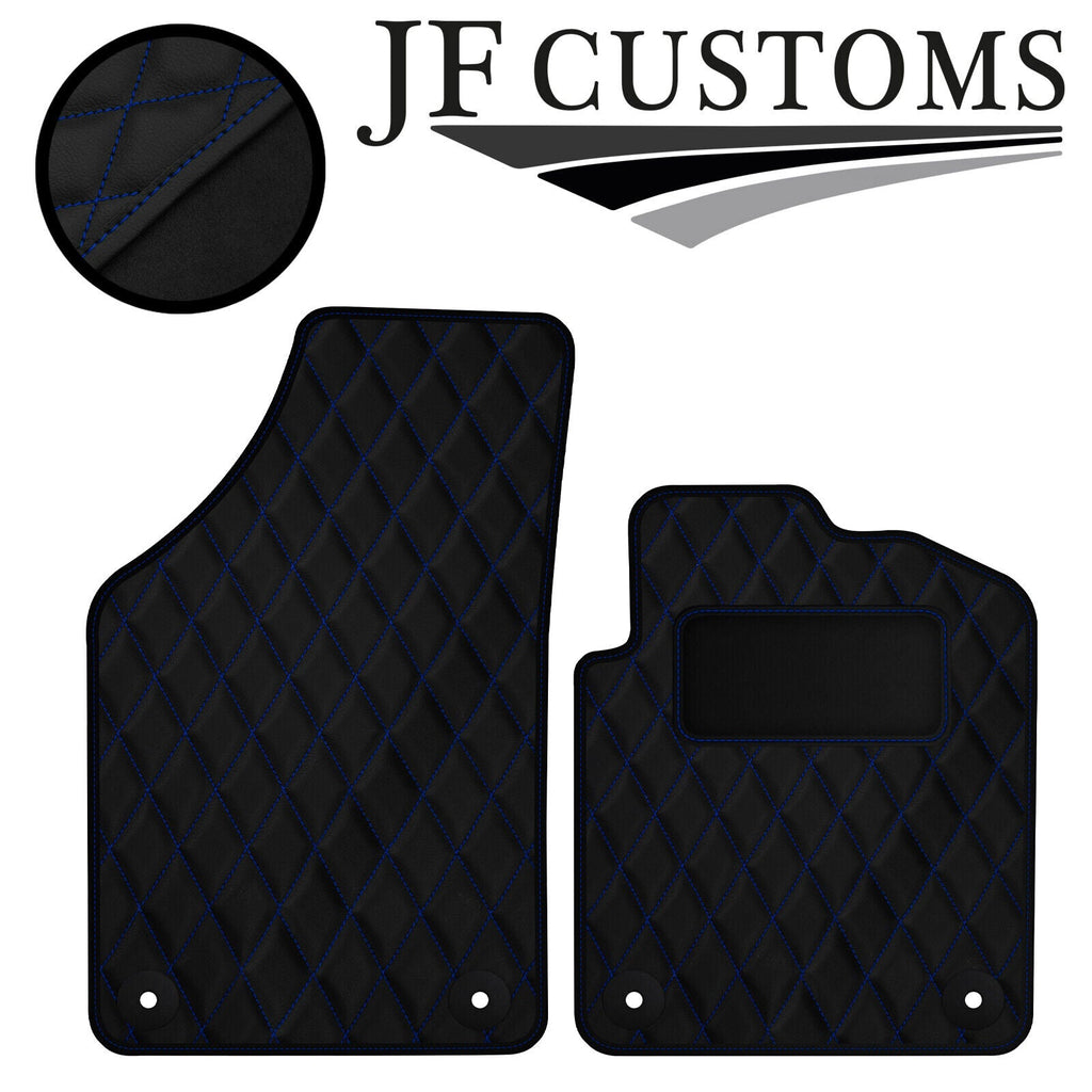 BLUE DIAMOND STITCH VINYL 2X TAILORED FLOOR CARPET FOR PEUGEOT RCZ 09-15 JF1