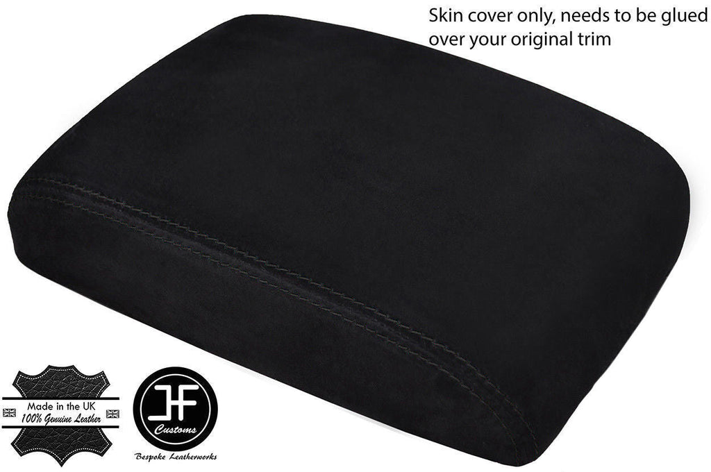 BLACK STITCH REAL SUEDE  ARMREST LID COVER FOR VW GOLF SV SPORTSVAN 14-18