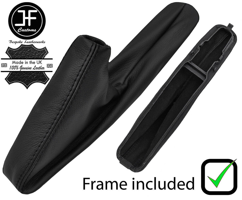 BLACK STITCH REAL LEATHER HANDBRAKE GAITER+PLASTIC FRAME FOR BMW Z3 1995-2003