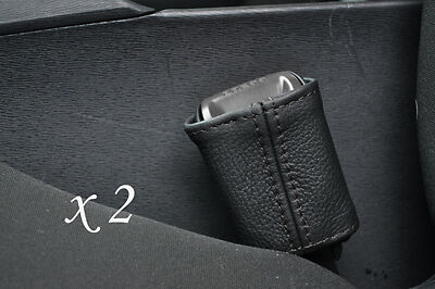 black stitch FITS TOYOTA AVENSIS 2009+ 2X FRONT SEAT BELT STALK LEATHER COVERS