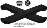 RED STITCH 2X FRONT DOOR ARMREST SKIN COVERS FITS PORSCHE 911 964 993 89-97