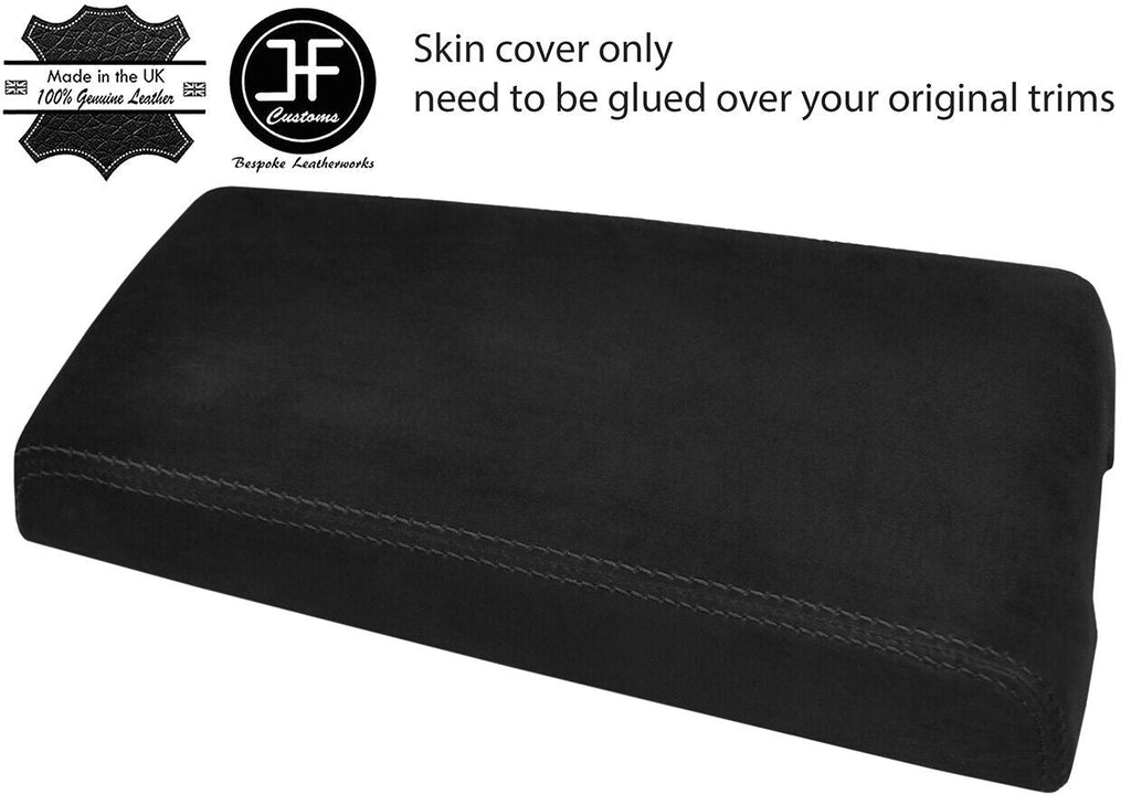 BLACK STITCHING REAL SUEDE ARMREST COVER FITS DODGE NITRO 2007-2012 CUSTOM NEW