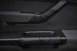 BLACK STITCHING FITS VW CADDY MAXI 2011+ 2X FRONT DOOR HANDLE LEATHER COVERS