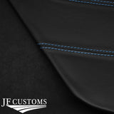 LIGHT BLUE STITCH 2X REAR DOOR CARD PANEL COVERS FITS PEUGEOT 205 3 DOOR