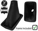 BLACK STITCH LEATHER GEAR GAITER+PLASTIC FRAME FOR TOYOTA COROLLA T-SPORT 01-07