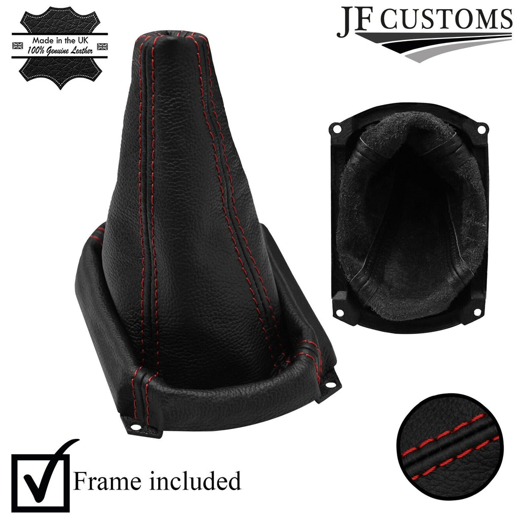 D RED STITCH LEATHER GEAR GAITER + FRAME FOR HYUNDAI STAREX MK1 H-1 H200 97-06
