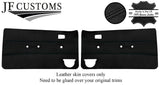 BLACK STITCH LEATHER 2X DOOR CARD COVERS FOR FORD FIESTA MK3 3 DOOR 89-97