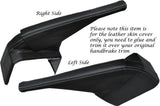 WHITE STITCH HANDBRAKE & BOTTOM BASE LEATHER SKIN COVERS FITS VW T6 TRANSPORTER