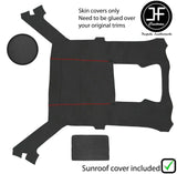 RED  STITCH DARK GREY LUXE SUEDE HEADLINER SUN ROOF COVER FOR BMW E30 COUPE