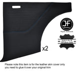 BLUE STITCHING 2X REAR DOOR CARD LEATHER COVER FITS FORD ANGLIA 105E 123E