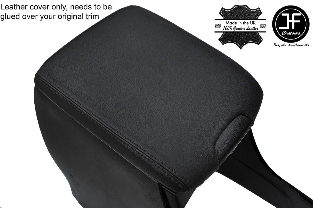 BLACK STITCH REAL LEATHER ARMREST COVER FITS TOYOTA LAND CRUISER LC4 2003-2009