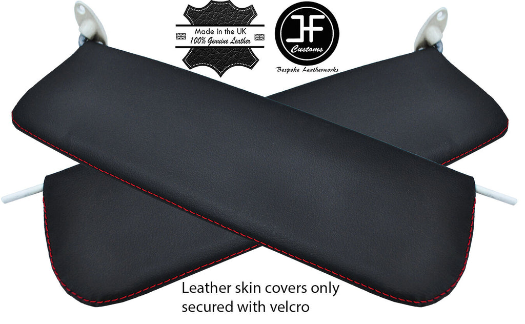 RED STITCHING 2X SUN VISORS LEATHER COVERS FITS BMW E9 1968-1975 COUPE