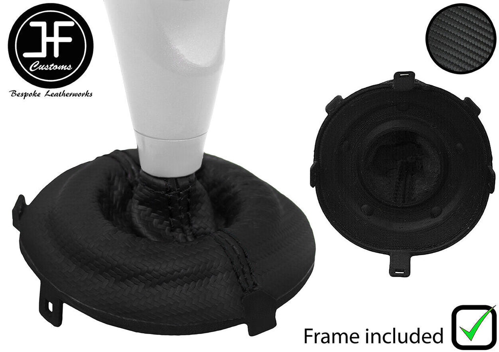 BLACK STITCH CARBON VINYL SEMI AUTO GEAR GAITER + FRAME FOR HONDA CIVIC 06-11