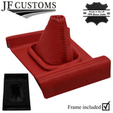 D RED ITALIAN LEATHER GEAR + SURROUND COVERS + FRAME FOR BMW 3 SERIES E21 75-83