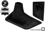 BLACK STITCHING LEATHER GEAR GAITER + PLASTIC FRAME FITS PEUGEOT 3008 MK2 16-19