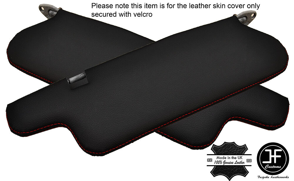 RED STITCHING 2X SUN VISORS LEATHER COVERS FITS TOYOTA CELICA 1972-1977