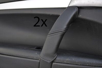 black stitch FITS PORSCHE CAYENNE 02-10  2X DOOR HANDLE LEATHER COVERS