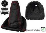 RED STITCH LEATHER GEAR GAITER+PLASTIC FRAME FITS NISSAN X-TRAIL T31 08-14