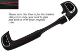 RED STITCH TWO PIECE DASH KIT LEATHER SKIN COVERS FITS FIAT 500 L 2012-2015