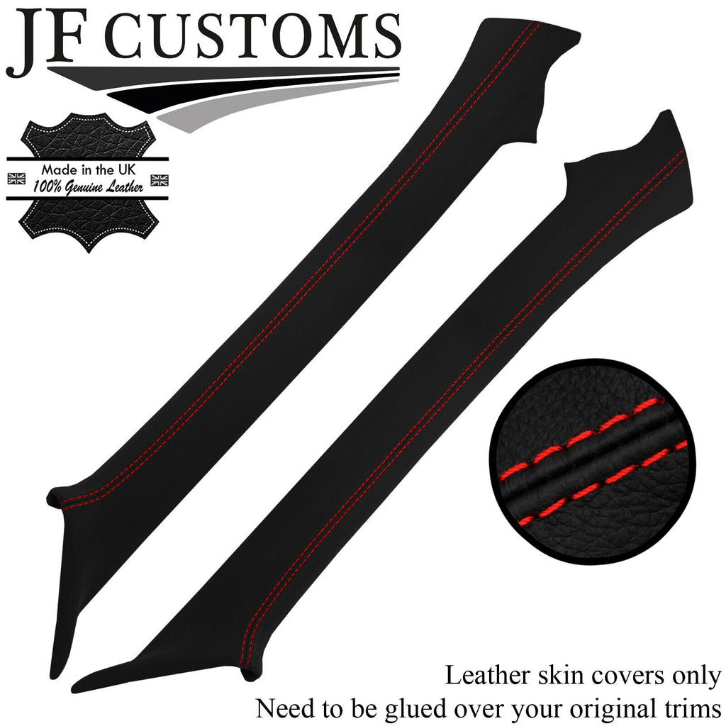 RED STITCH 2X WINDSCREEN PILLAR LEATHER COVER FOR NISSAN 300ZX Z32 90-96 DSG2