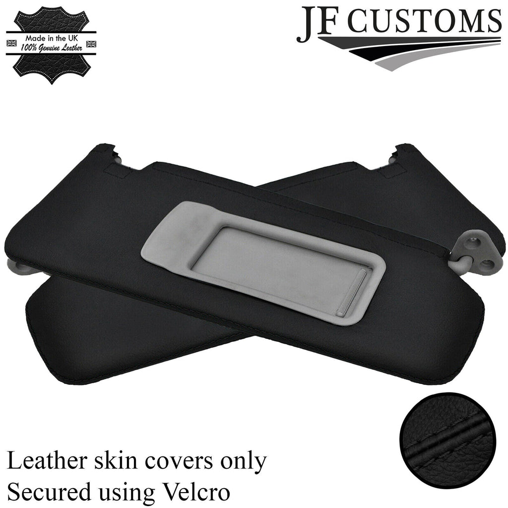 BLACK STITCH 2X SUN VISOR REAL LEATHER COVERS FITS BMW E91 E92 2005-2013