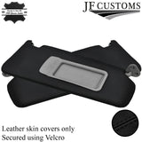 BLACK STITCH 2X SUN VISOR REAL LEATHER COVERS FITS BMW E91 E92 2005-2013