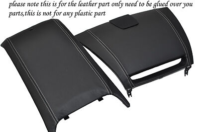 white stitch FITS MAZDA RX8 2 X CENTER CONSOLE COVERS LEATHER 2003+ CUSTOM NEW