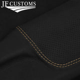 FOR HONDA S2000 CREAM STITCH DOOR SILL TRIM COVER PERFORATED & TOP GRAIN LEATHER