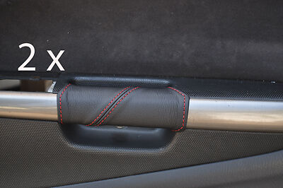 red stitch FITS HONDA STREAM 01-07 2X DOOR LEATHER HANDLE COVERS CUSTOM NEW