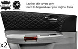 BLACK DIAMOND STITCH 2XFRONT DOOR CARD TRIM LTHR COVER FOR CHRYSLER 300C 05-11