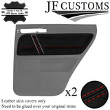 D RED STITCH 2X REAR DOOR CARD TRIM + HANDLE COVERS FOR VW TOUAREG 02-11 JF1