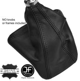 BLACK STITCHING MANUAL LEATHER GEAR GAITER FITS FORD TRANSIT CUSTOM 2013-2016