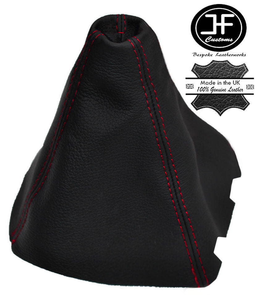RED STITCH REAL LEATHER MANUAL GEAR GAITER FITS SKODA FABIA I RS 1999-2007