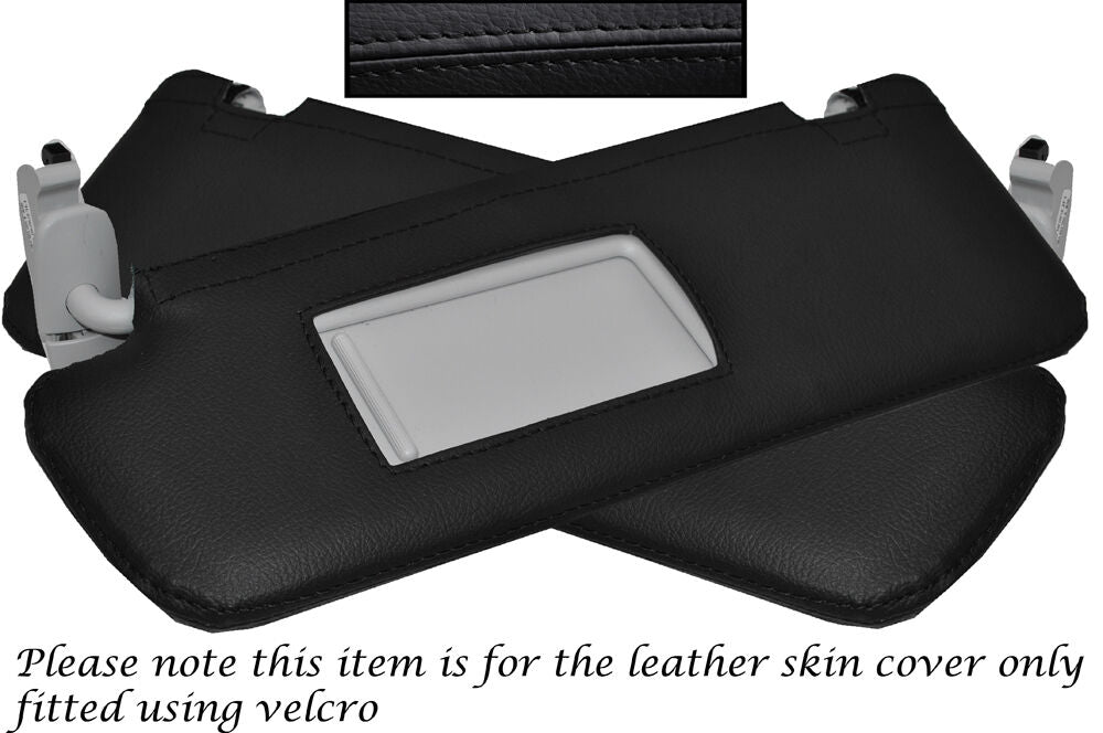 BLACK STITCHING  2X SUN VISORS LEATHER SKIN COVERS FITS AUDI A5 2007-2011