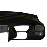 YELLOW STITCH ITALIAN LEATHER DASH DASHBOARD COVER FITS VW POLO 6R 2009-2014