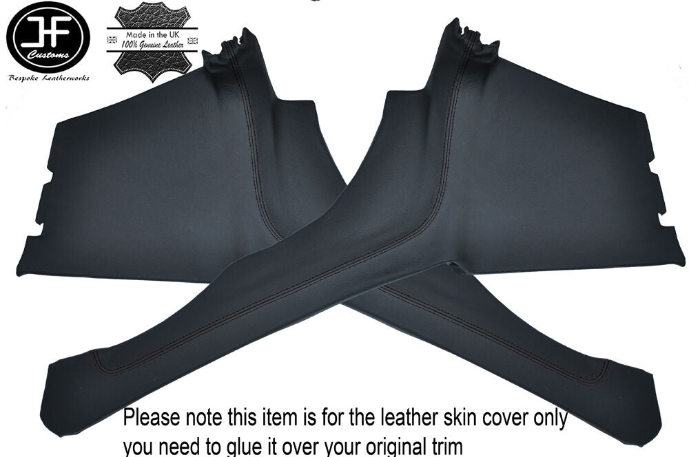 BLACK STITCH 2X REAR QUARTER PANEL LEATHER COVERS FITS CORVETTE C3 1969-1973
