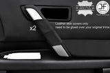 BLACK STITCH 2X FRONT DOOR HANDLE LEATHER COVERS FITS INFINITI FX35 FX45 03-08