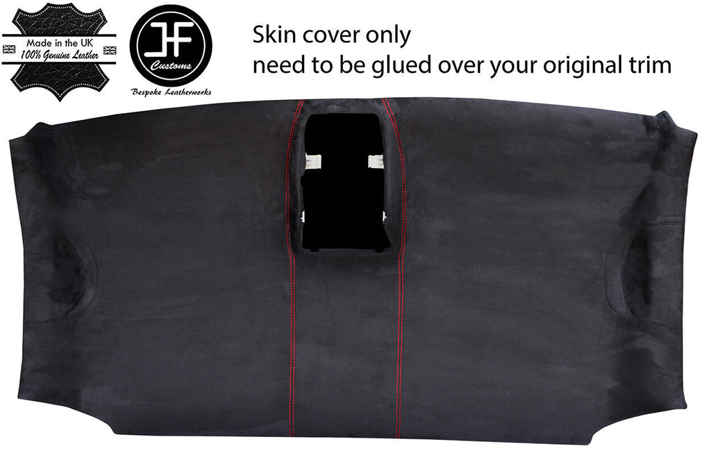 RED STITCH ROOF HEADLINING LUXE SUEDE COVER FITS VW T6 TRANSPORTER 16-19 -JF1