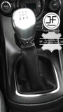 BLACK STITCH CARBON FIBER MANUAL GEAR GAITER FOR FORD FIESTA MK9 2013-2017