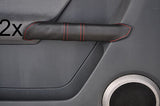 red stitch FITS SMART FORFOUR MERCEDES 2X DOOR HANDLE LEATHER COVERS CUSTOM NEW