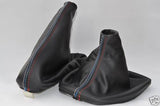 FITS BMW E36 E46 1992-2005 100% LEATHER GEAR HANDBRAKE GAITER SET TRI STITCH