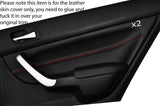 RED STITCHING 2X REAR DOOR CARD TRIM SKIN COVER FITS HONDA ACCORD 2003-2008