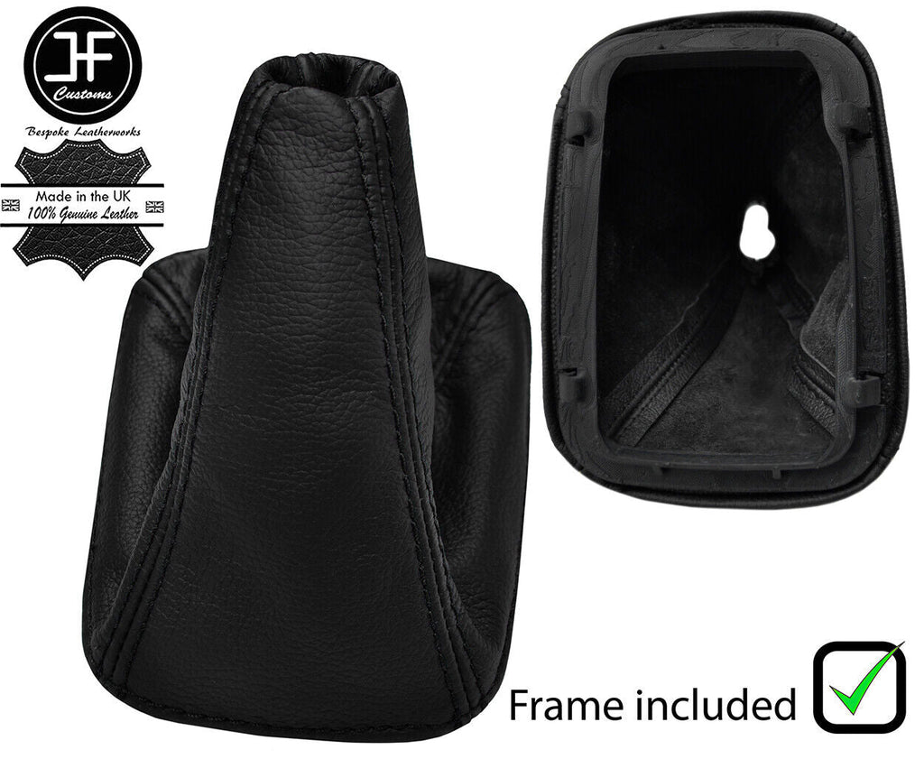 BLACK STITCH LEATHER MANUAL GEAR GAITER+PLASTIC FRAME FOR SAAB 900 1994-1998