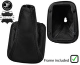 BLACK STITCH LEATHER MANUAL GEAR GAITER+PLASTIC FRAME FOR SAAB 900 1994-1998